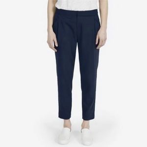 Everlane Navy Blue Pleated Cropped Trouser Pants — Size: 2